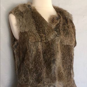 La Rok rabbit fur tan vest
